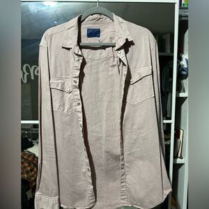 Tan button-up shirt with a relaxed fit #tanshirt